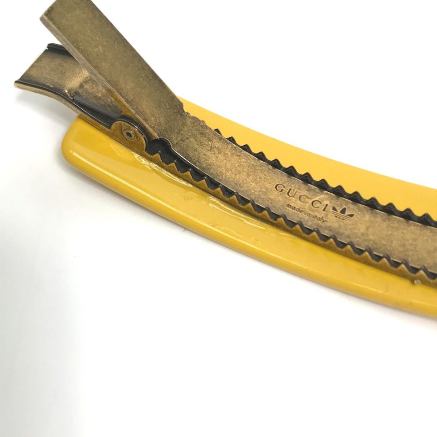 GUCCI グッチ 702940 アディダス ADIDAS コラボ ヘアクリップ ヘアアクセサリー バレッタ イエロー レディース【中古】 | GUCCI | 07