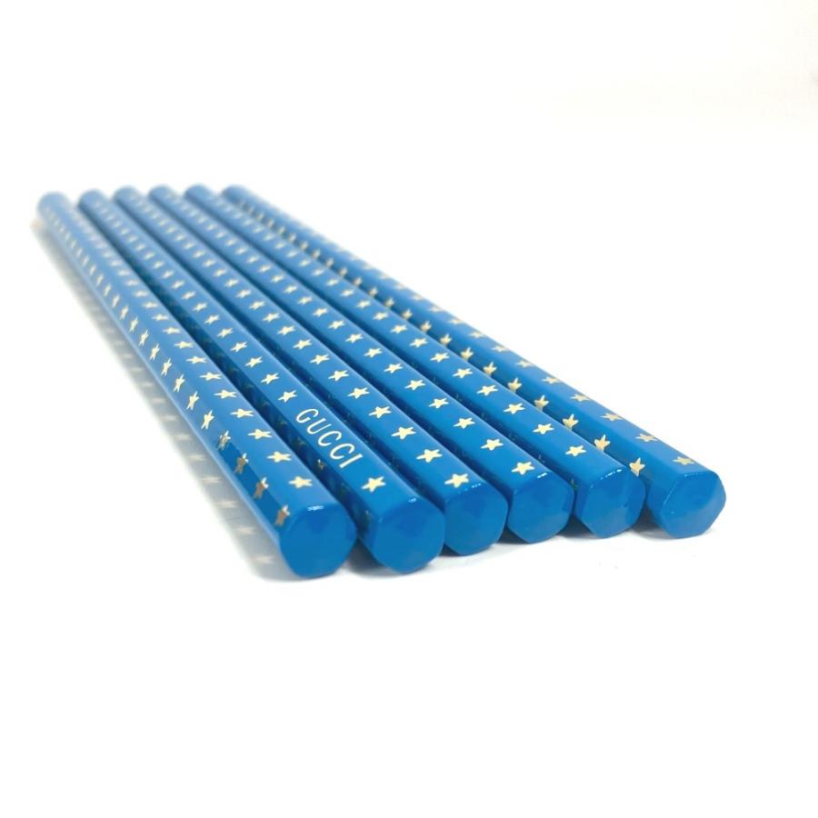 未使用 GUCCI グッチ 662087 鉛筆6本セット GG ステーショナリー ペンシル ディズニー DISNEY ドナルドダック 鉛筆 ブルー 【中古】 | GUCCI | 03