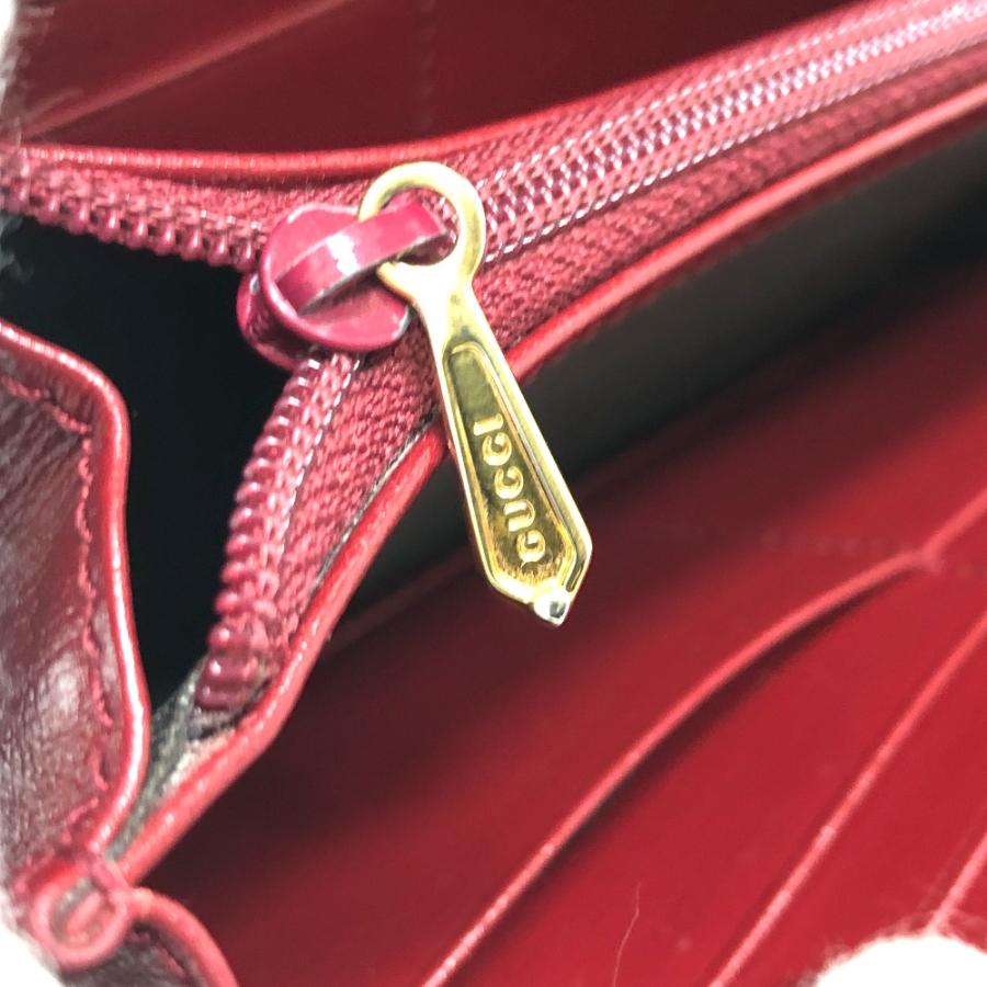GUCCI グッチ 598531 マリーナ インターロッキングG  長財布 2つ折り財布 レッド レディース【中古】 | GUCCI | 08