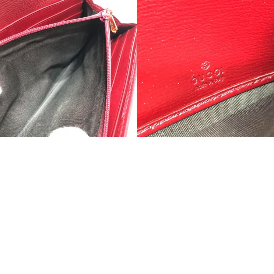 GUCCI グッチ 598531 マリーナ インターロッキングG  長財布 2つ折り財布 レッド レディース【中古】 | GUCCI | 09