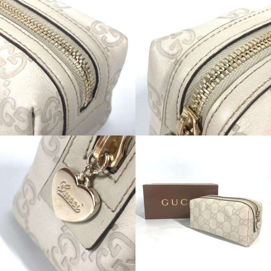 GUCCI 新品同様 グッチ 153228 グッチシマ GG メイクポーチ 化粧ポーチ 