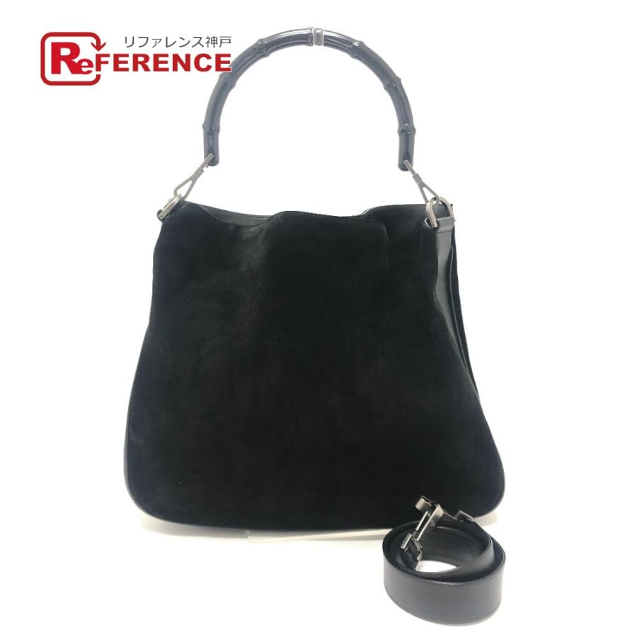 GUCCI グッチ 2404 バンブー 2WAY カバン ハンドバッグ 肩掛け ショルダーバッグ ブラック レディース【中古】 | GUCCI