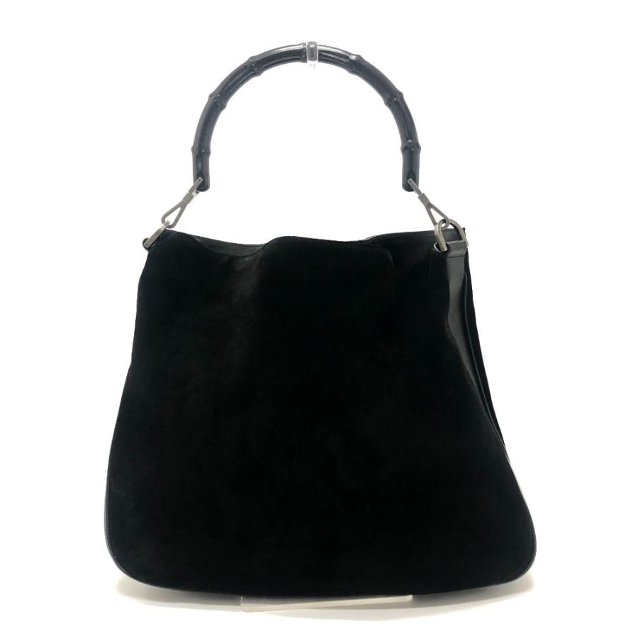 GUCCI グッチ 2404 バンブー 2WAY カバン ハンドバッグ 肩掛け ショルダーバッグ ブラック レディース【中古】 | GUCCI | 01