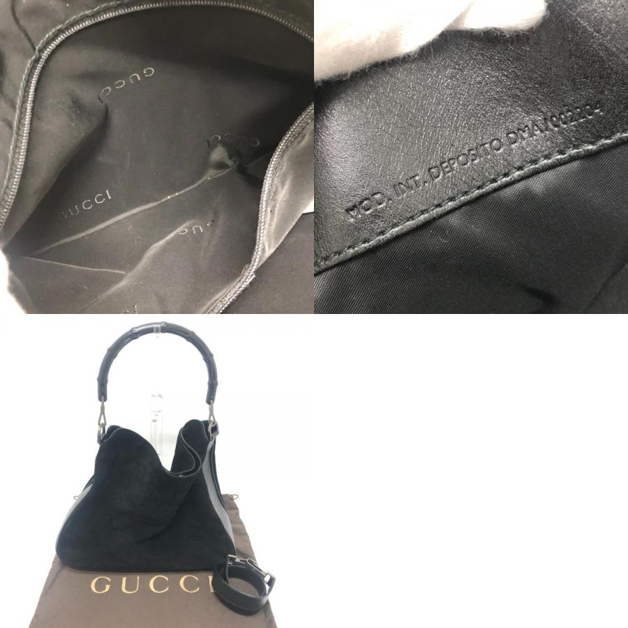 GUCCI グッチ 2404 バンブー 2WAY カバン ハンドバッグ 肩掛け ショルダーバッグ ブラック レディース【中古】 | GUCCI | 09