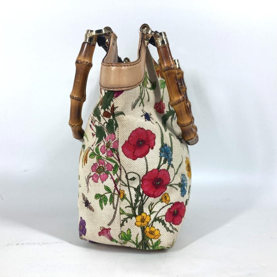 GUCCI グッチ 140203 フローラ バンブー 花柄 フラワー カバン トートバッグ ハンドバッグ マルチカラー レディース【中古】 | GUCCI | 02