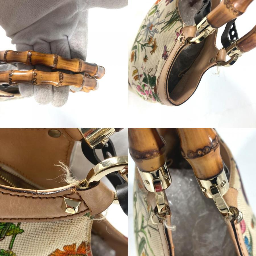 GUCCI グッチ 140203 フローラ バンブー 花柄 フラワー カバン トートバッグ ハンドバッグ マルチカラー レディース【中古】 | GUCCI | 08