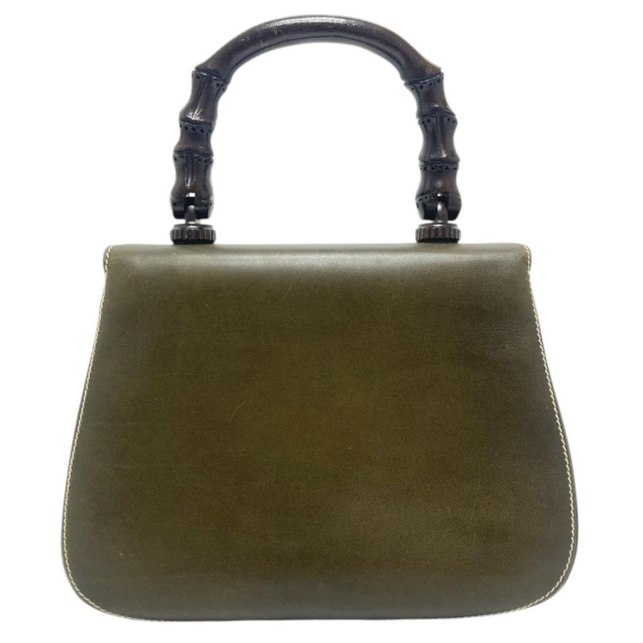 GUCCI グッチ 000・406 ターンロック バンブー カバン トートバッグ フラップ ハンドバッグ カーキ レディース【中古】 | GUCCI | 01