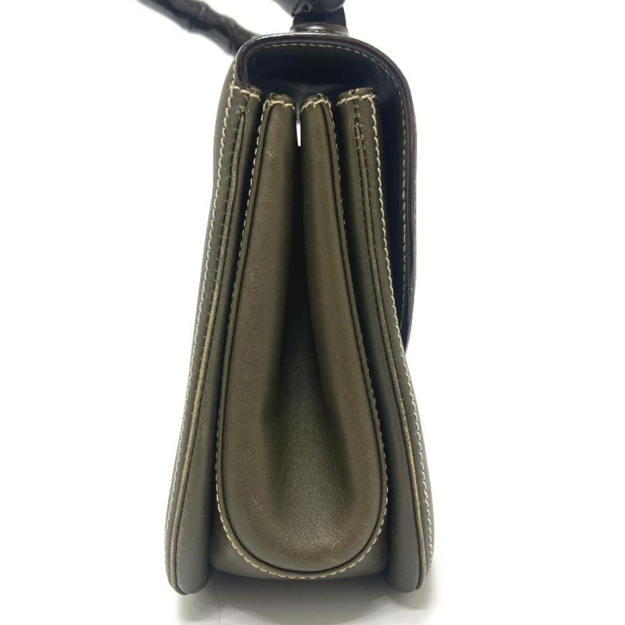 GUCCI グッチ 000・406 ターンロック バンブー カバン トートバッグ フラップ ハンドバッグ カーキ レディース【中古】 | GUCCI | 03
