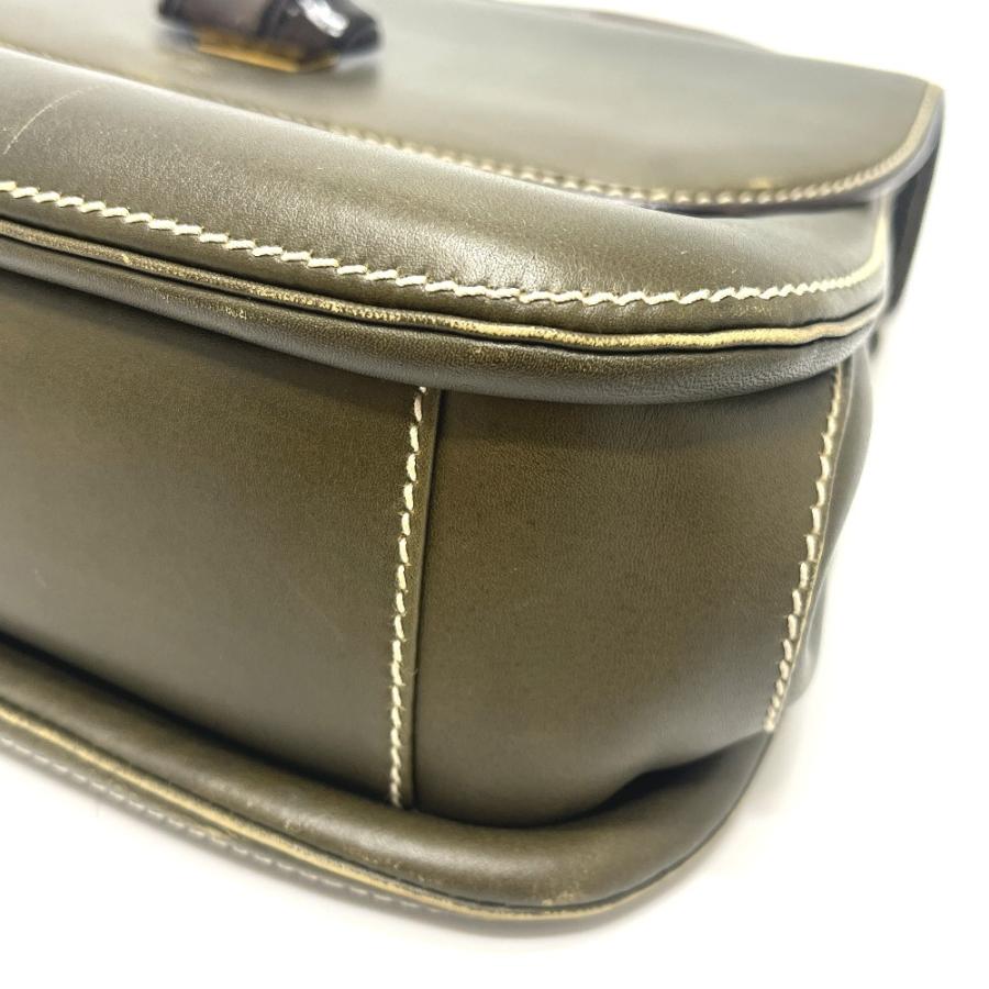GUCCI グッチ 000・406 ターンロック バンブー カバン トートバッグ フラップ ハンドバッグ カーキ レディース【中古】 | GUCCI | 05