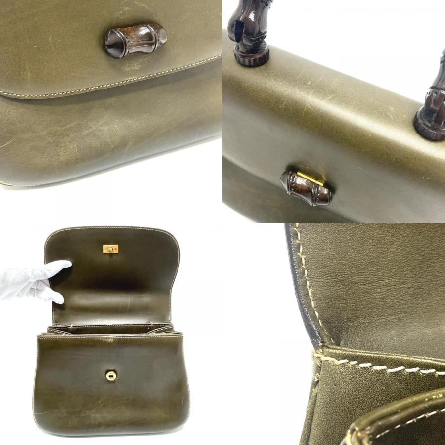 GUCCI グッチ 000・406 ターンロック バンブー カバン トートバッグ フラップ ハンドバッグ カーキ レディース【中古】 | GUCCI | 07