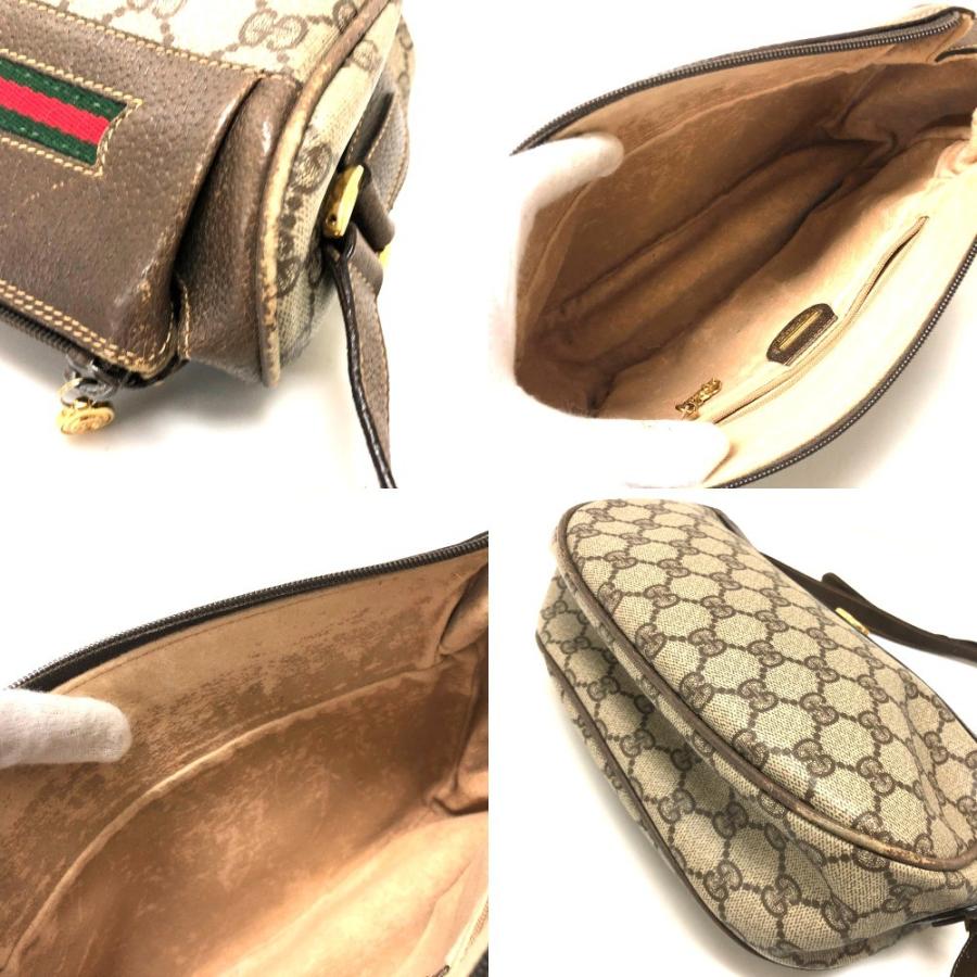 グッチ GUCCI ウェビングライン 001115 0918 GGプラス ポシェット ショルダーバッグ PVC/レザー オールドグッチ GUCCI（グッチ） 001115 0918 GGプラス ウェビングライン ポシェット