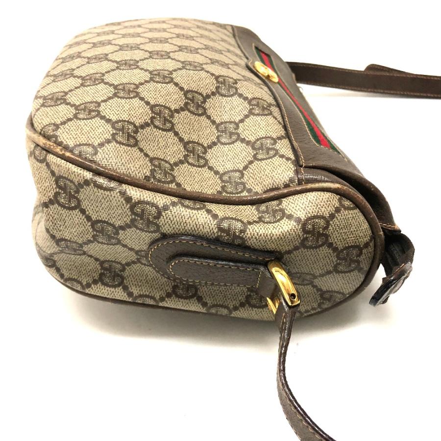グッチ GUCCI ウェビングライン 001115 0918 GGプラス ポシェット ショルダーバッグ PVC/レザー オールドグッチ GUCCI（グッチ） 001115 0918 GGプラス ウェビングライン ポシェット