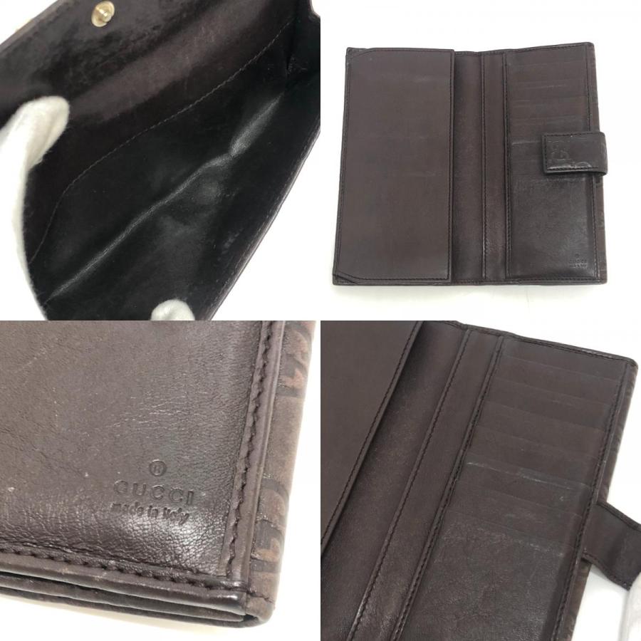 GUCCI グッチ 167464 プリンシー グッチシマ GG柄 リボン 2つ折り 財布 ロングウォレット 総柄 長財布 ブラウン レディース【中古】 | GUCCI | 07