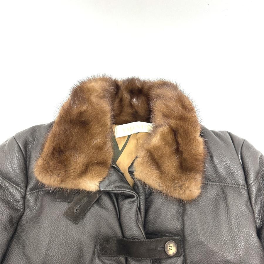 VALENTINO ヴァレンティノ 襟元ミンク レザー ダウン アパレル ロングコート ブラウン レディース【中古】 | VALENTINO | 02
