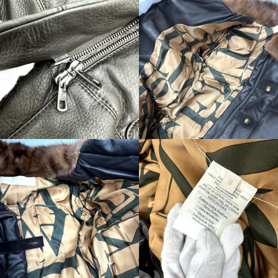 VALENTINO ヴァレンティノ 襟元ミンク レザー ダウン アパレル ロングコート ブラウン レディース【中古】 | VALENTINO | 09