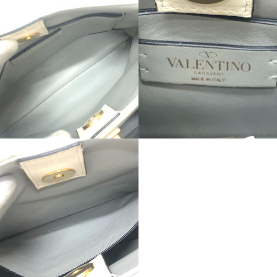 VALENTINO ヴァレンティノ VW0B0197BSF ロックスタッズ ローマンスタッズ カバン ハンドバッグ ホワイト レディース【中古】 | VALENTINO | 09