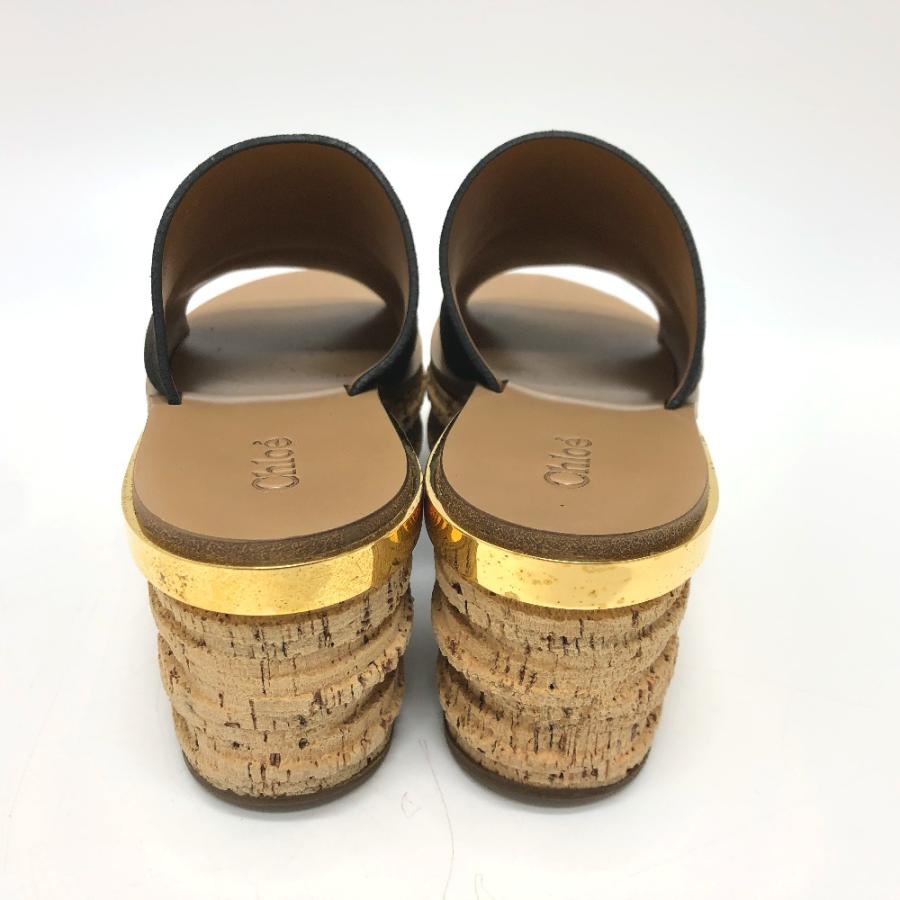 Chloe クロエ CH24561E18VV プラットフォーム ウェッジソール サンダル ブラック レディース【中古】 | Chloe | 02