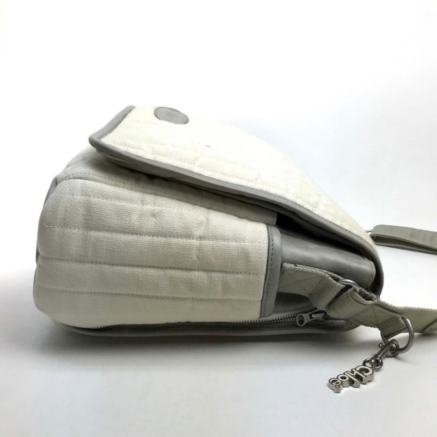 Chloe クロエ マザーズバッグ ベビー ショルダーバッグ キャンバスレザー ライトベージュxグレー ユニセックス | Chloe | 03