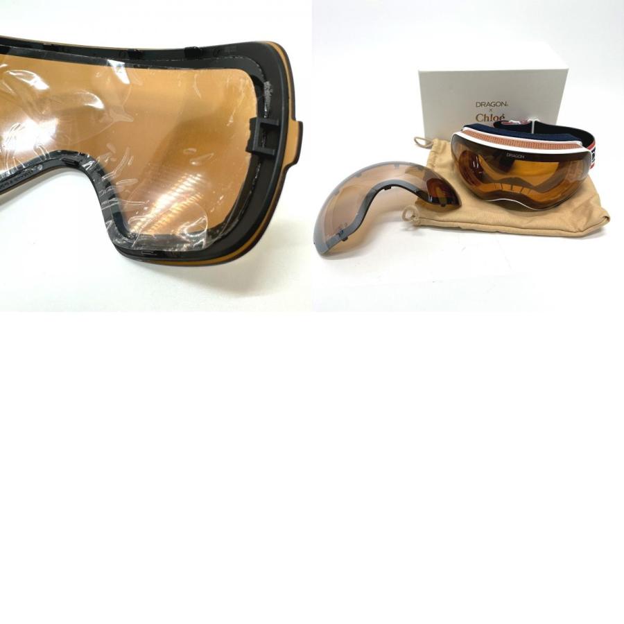 未使用 Chloe クロエ cassidy スキーゴーグル サングラス メガネ Dragonコラボ 眼鏡 オレンジ レディース【中古】 | Chloe | 09