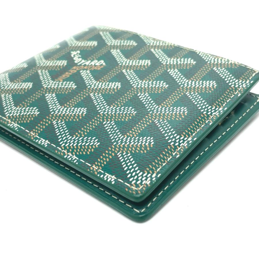 GOYARD（ゴヤール） ヘリンボーン 札入れ 2つ折り財布 レザー グリーン