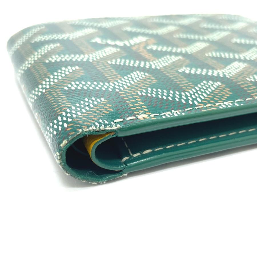 GOYARD（ゴヤール） ヘリンボーン 札入れ 2つ折り財布 レザー グリーン