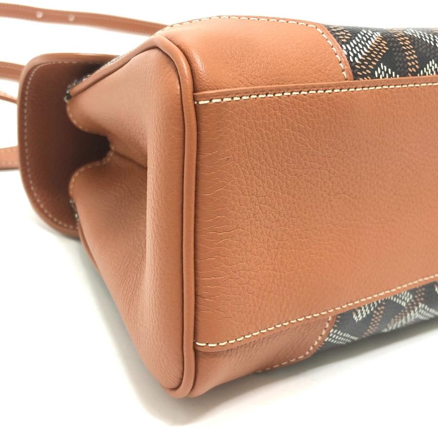 新品同様 GOYARD ゴヤール サイゴン ミニ ソフトバッグ 2WAY カバン 斜め掛け ショルダー ハンドバッグ ブラック＆タン レディース【中古】 | GOYARD | 06