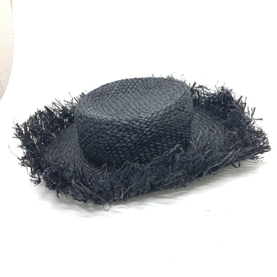 新品同様 DOLCE&GABBANA ドルチェアンドガッバーナ ストロー 麦わら帽 ハット 帽子 ブラック レディース【中古】 |  | 02