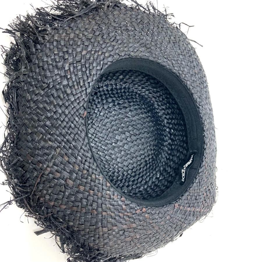 新品同様 DOLCE&GABBANA ドルチェアンドガッバーナ ストロー 麦わら帽 ハット 帽子 ブラック レディース【中古】 |  | 07