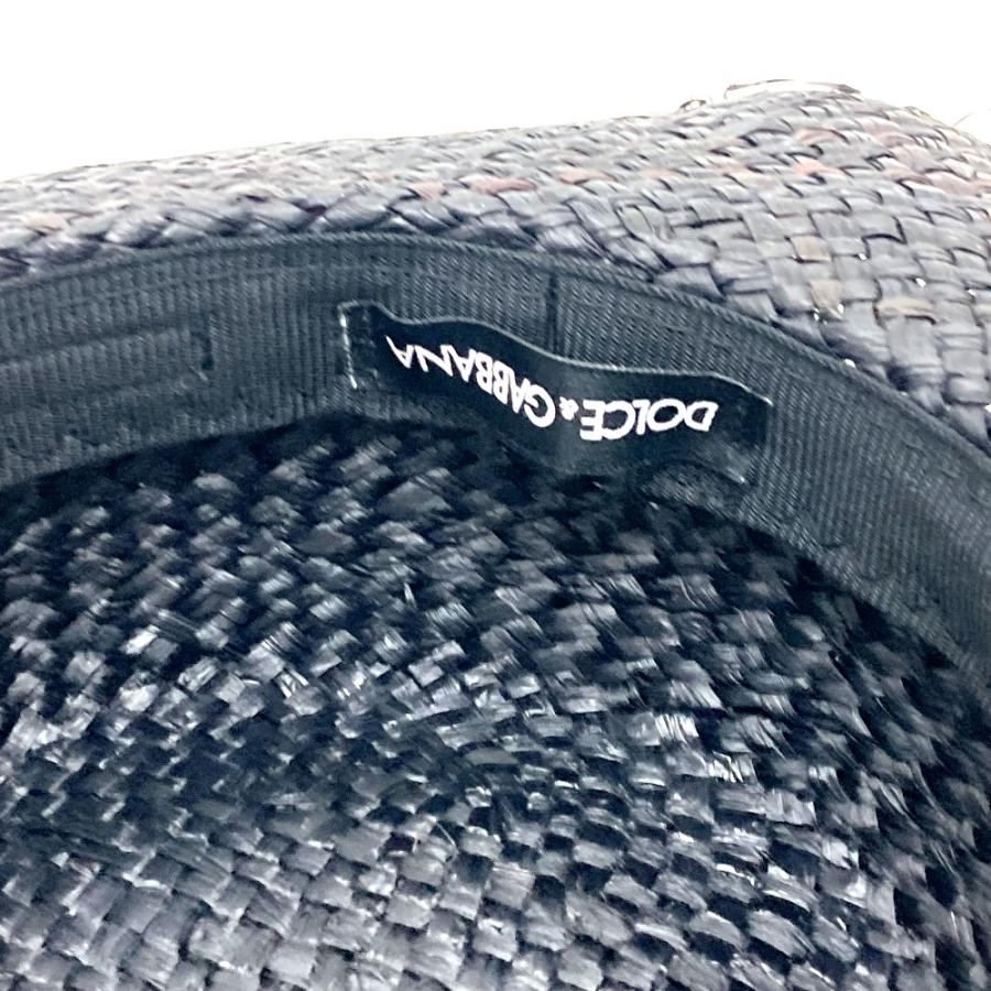 新品同様 DOLCE&GABBANA ドルチェアンドガッバーナ ストロー 麦わら帽 ハット 帽子 ブラック レディース【中古】 |  | 08