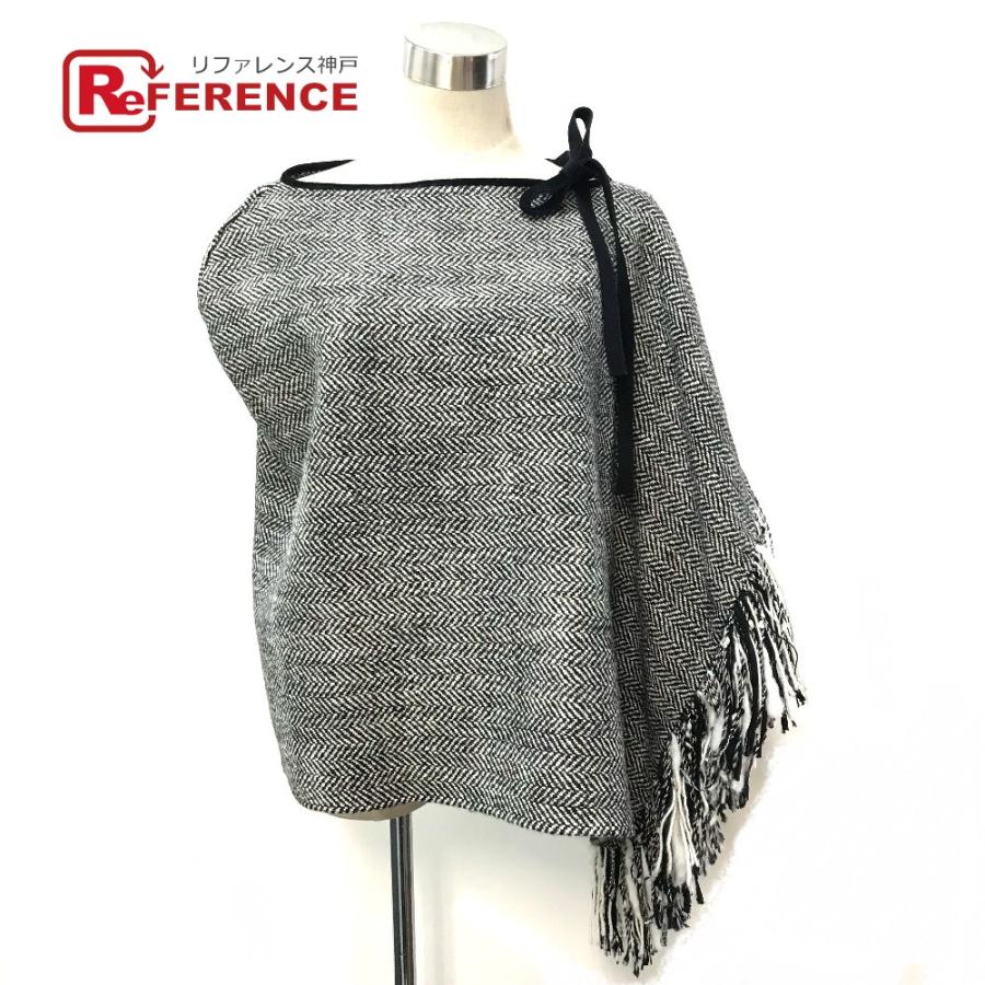 新品同様 DOLCE&GABBANA ドルチェアンドガッバーナ ドルガバ ヘリンボーン フリンジ ケープ コート ポンチョ レディース【中古】 | 