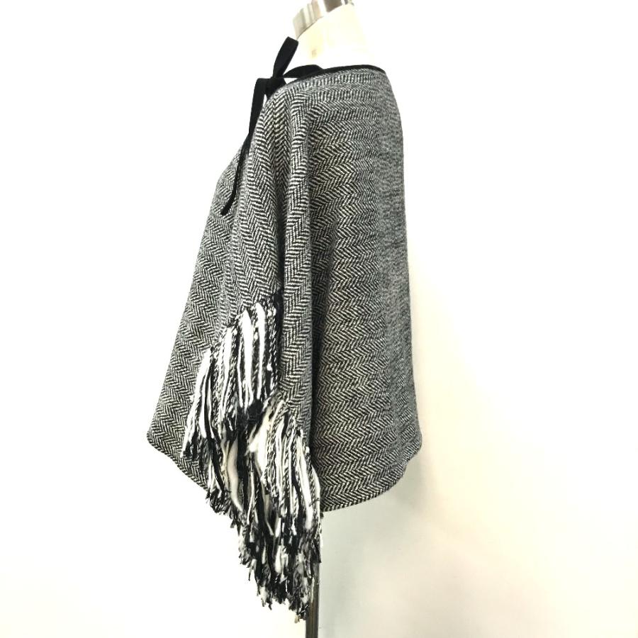 新品同様 DOLCE&GABBANA ドルチェアンドガッバーナ ドルガバ ヘリンボーン フリンジ ケープ コート ポンチョ レディース【中古】 |  | 01