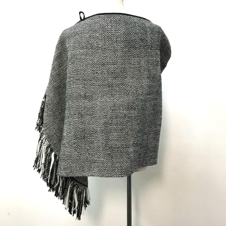 新品同様 DOLCE&GABBANA ドルチェアンドガッバーナ ドルガバ ヘリンボーン フリンジ ケープ コート ポンチョ レディース【中古】 |  | 02