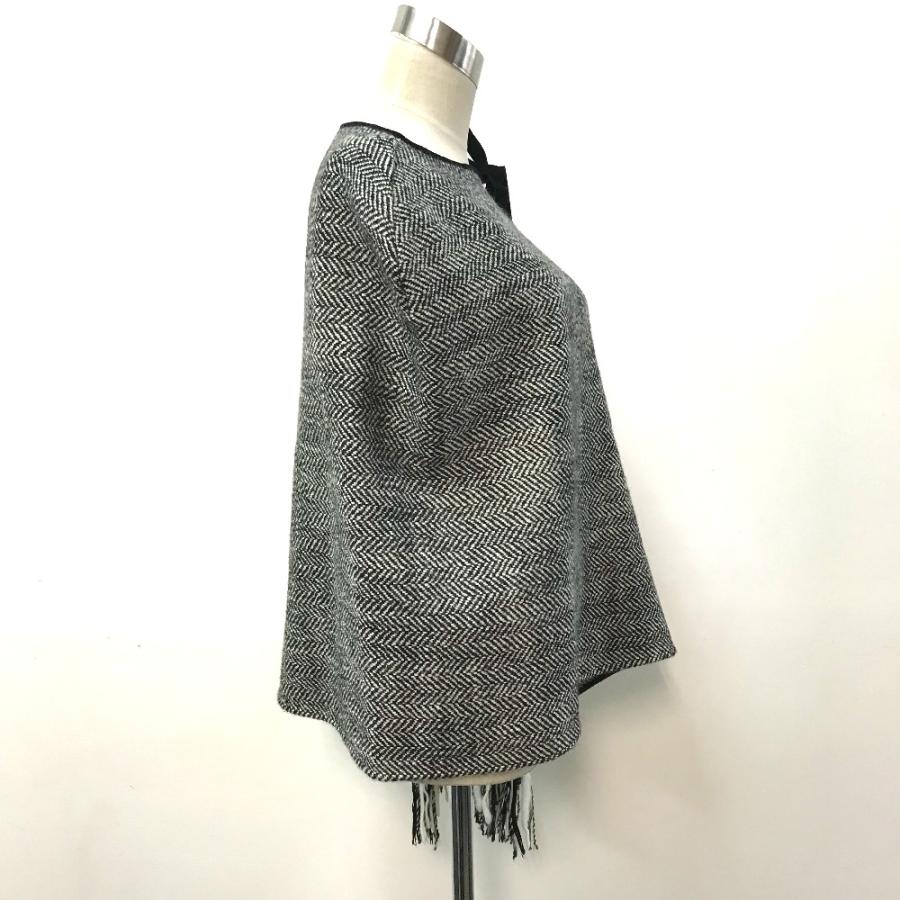 新品同様 DOLCE&GABBANA ドルチェアンドガッバーナ ドルガバ ヘリンボーン フリンジ ケープ コート ポンチョ レディース【中古】 |  | 03