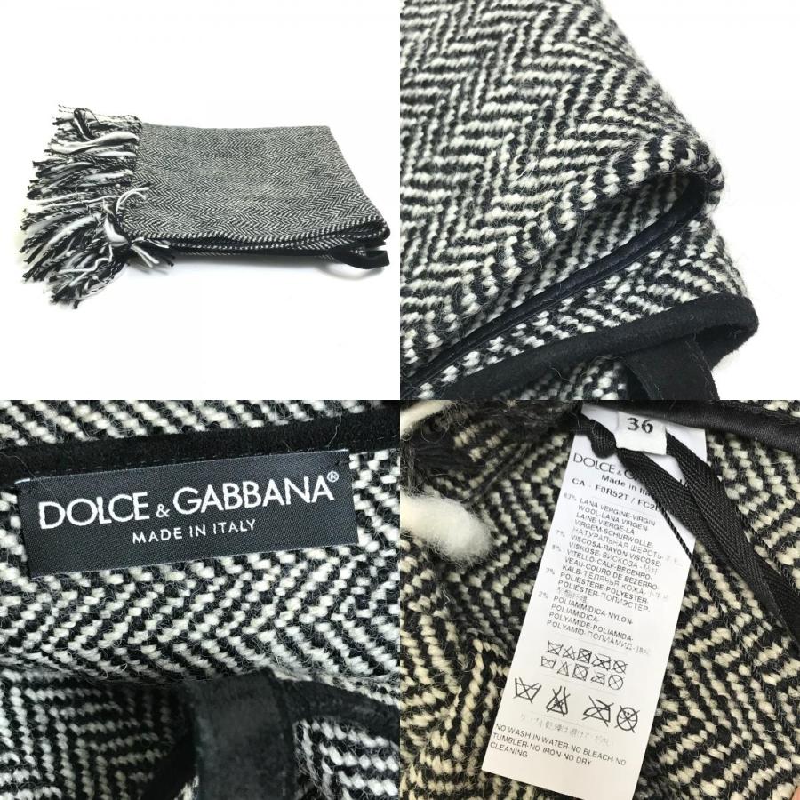 新品同様 DOLCE&GABBANA ドルチェアンドガッバーナ ドルガバ ヘリンボーン フリンジ ケープ コート ポンチョ レディース【中古】 |  | 09