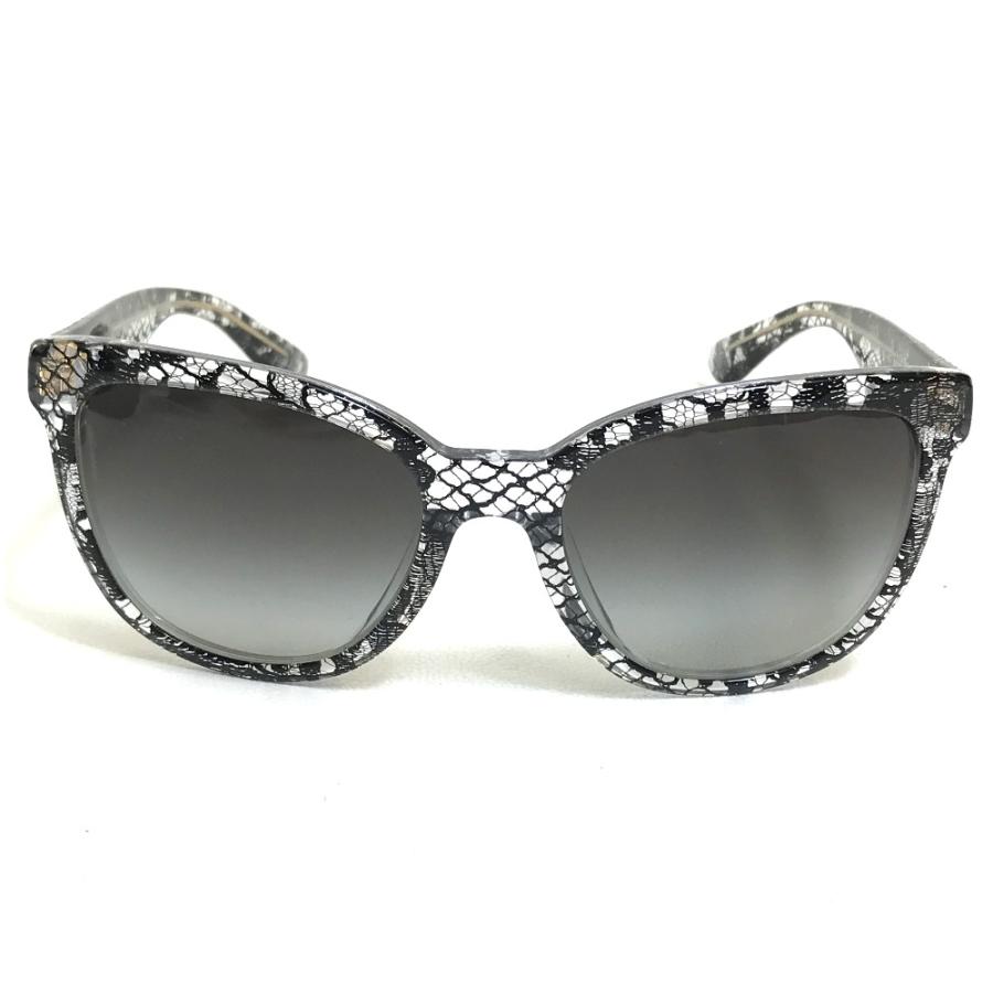 DOLCE&GABBANA ドルチェアンドガッバーナ DG4190-A スケルトン レース柄 サングラス ブラック×クリア レディース【中古】 |  | 01