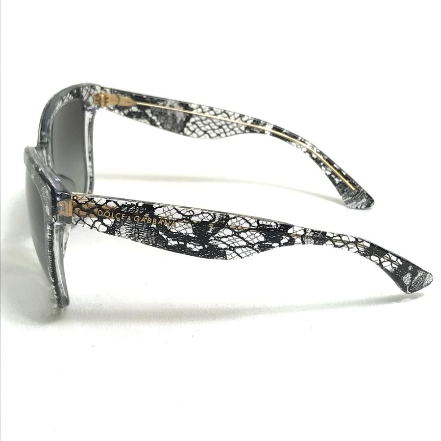 DOLCE&GABBANA ドルチェアンドガッバーナ DG4190-A スケルトン レース柄 サングラス ブラック×クリア レディース【中古】 |  | 02
