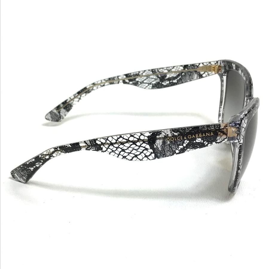 DOLCE&GABBANA ドルチェアンドガッバーナ DG4190-A スケルトン レース柄 サングラス ブラック×クリア レディース【中古】 |  | 03