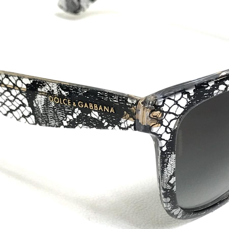 DOLCE&GABBANA ドルチェアンドガッバーナ DG4190-A スケルトン レース柄 サングラス ブラック×クリア レディース【中古】 |  | 05