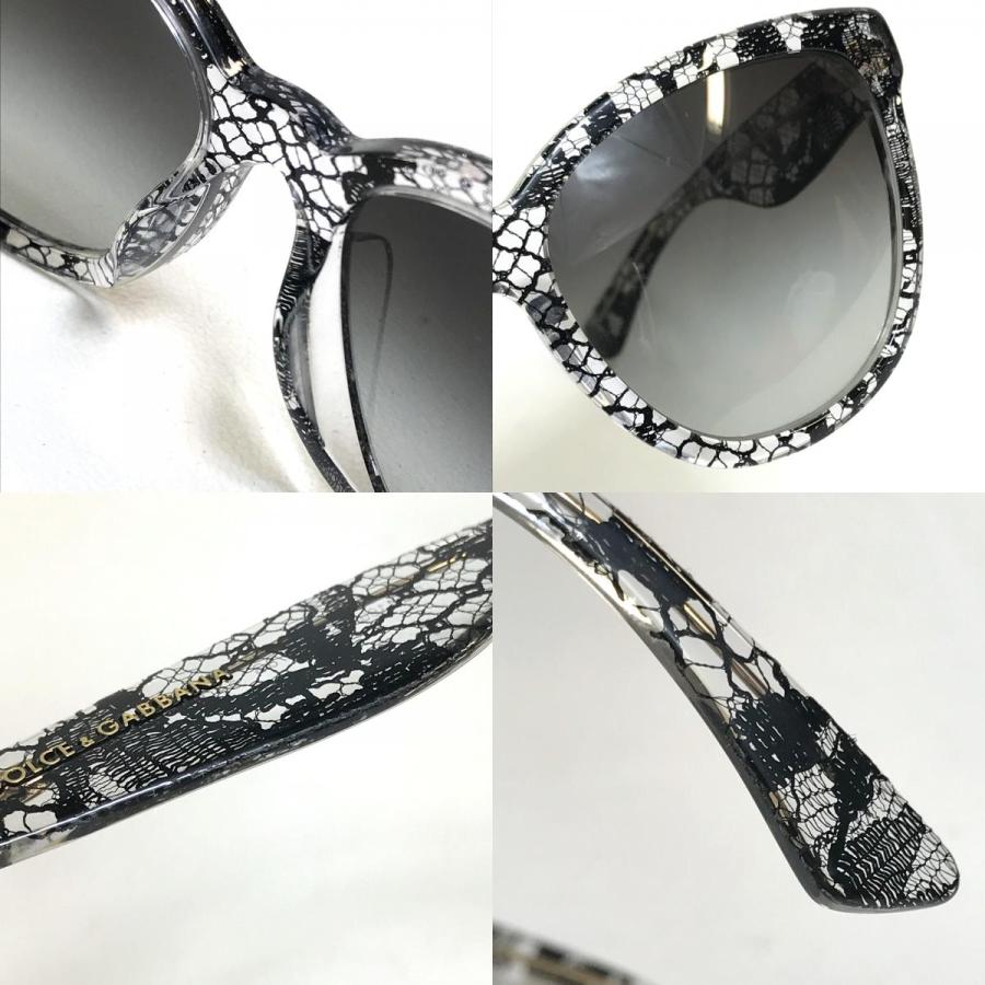 DOLCE&GABBANA ドルチェアンドガッバーナ DG4190-A スケルトン レース柄 サングラス ブラック×クリア レディース【中古】 |  | 08