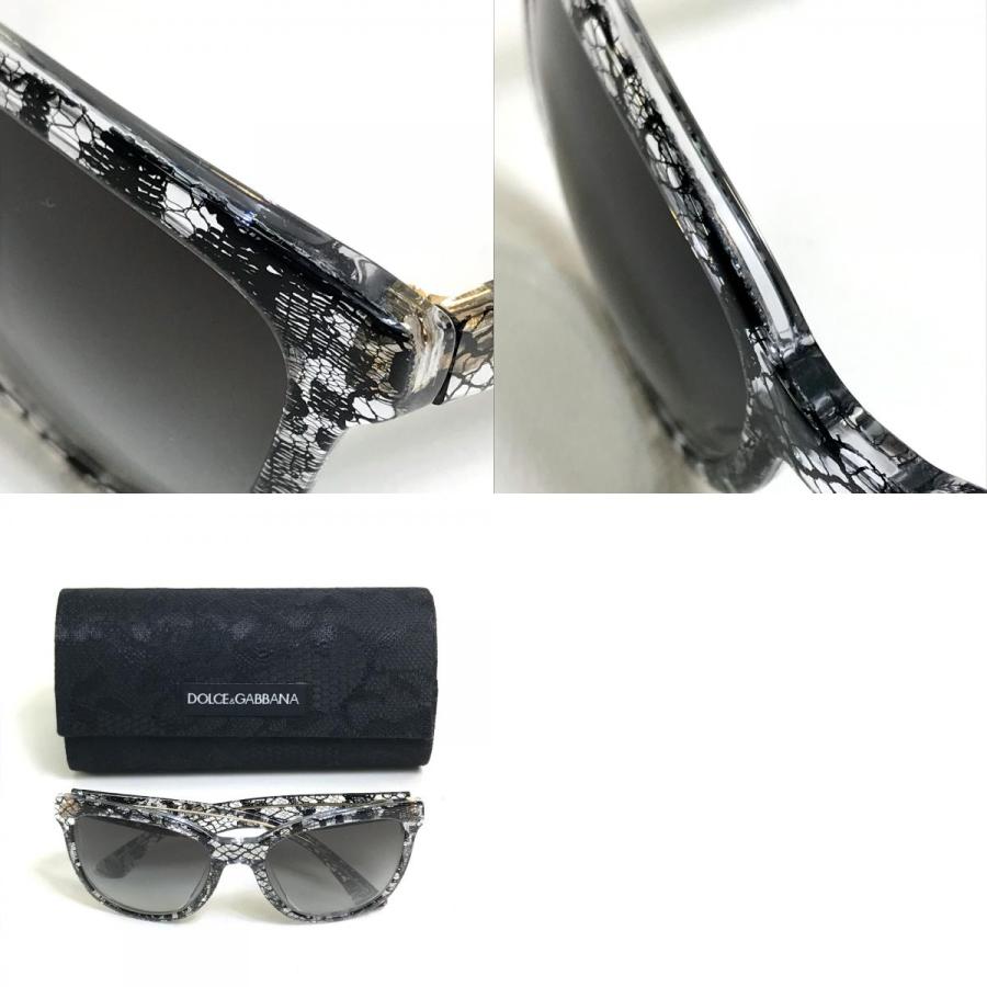 DOLCE&GABBANA ドルチェアンドガッバーナ DG4190-A スケルトン レース柄 サングラス ブラック×クリア レディース【中古】 |  | 09