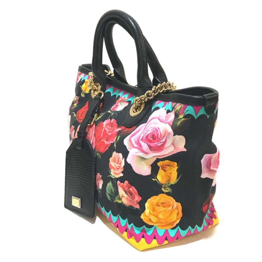 未使用 DOLCE&GABBANA ドルチェアンドガッバーナ 2WAYチェーンショルダー トートバッグ フラワー |  | 01