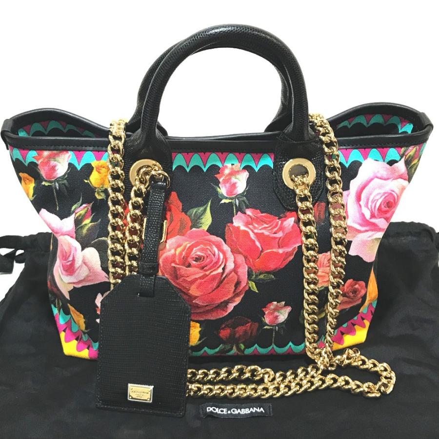 未使用 DOLCE&GABBANA ドルチェアンドガッバーナ 2WAYチェーンショルダー トートバッグ フラワー |  | 07
