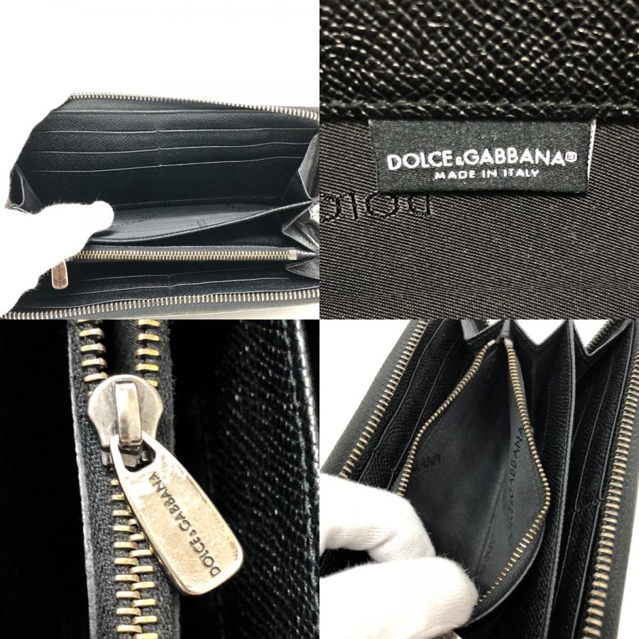 DOLCE&GABBANA ドルチェアンドガッバーナ レオパード ラウンド 長財布 財布 ウォレット 長財布 ブラック メンズ【中古】 |  | 09