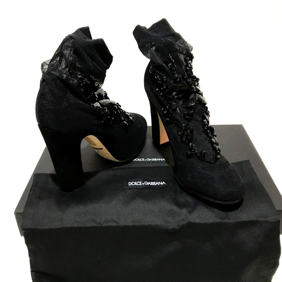 未使用 DOLCE&GABBANA ドルチェアンドガッバーナ ソックスブーツ アンクルブーツ フラワーモチーフ |  | 06