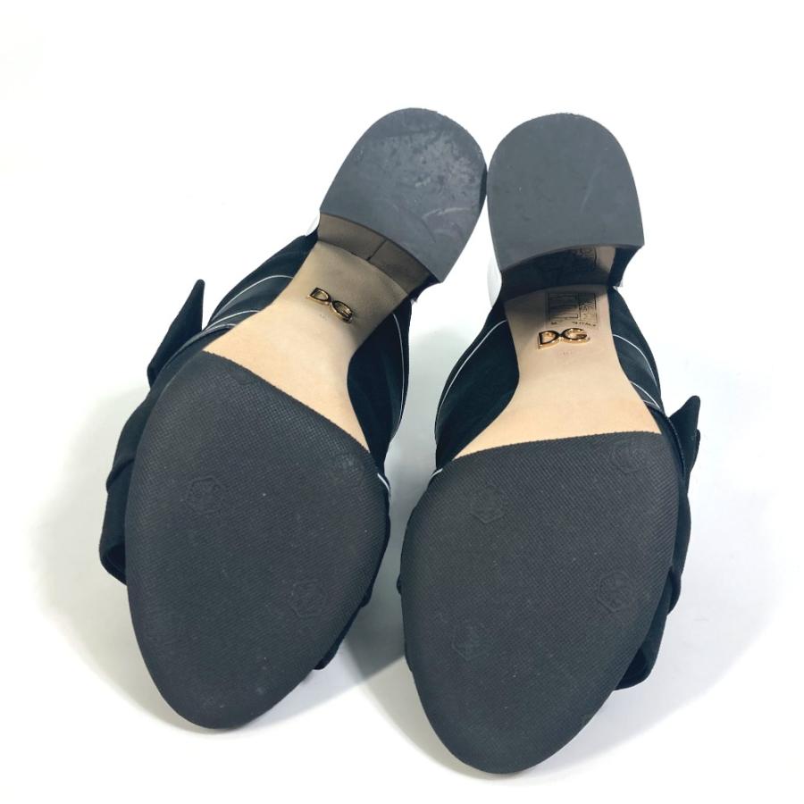 DOLCE&GABBANA ドルチェアンドガッバーナ サンダル リボン ロゴ/ハイヒール ミュール ブラック レディース【中古】新品同様 |  | 05