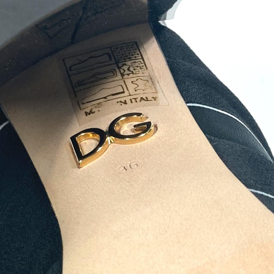 DOLCE&GABBANA ドルチェアンドガッバーナ サンダル リボン ロゴ/ハイヒール ミュール ブラック レディース【中古】新品同様 |  | 06