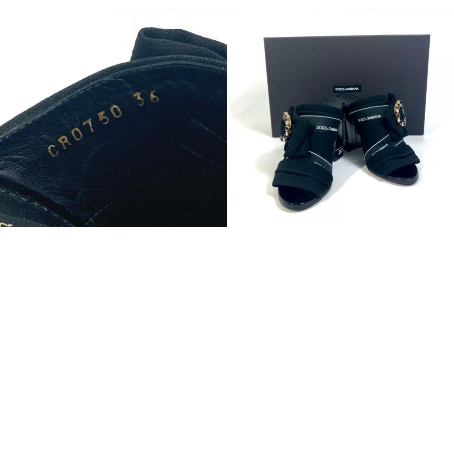 DOLCE&GABBANA ドルチェアンドガッバーナ サンダル リボン ロゴ/ハイヒール ミュール ブラック レディース【中古】新品同様 |  | 09