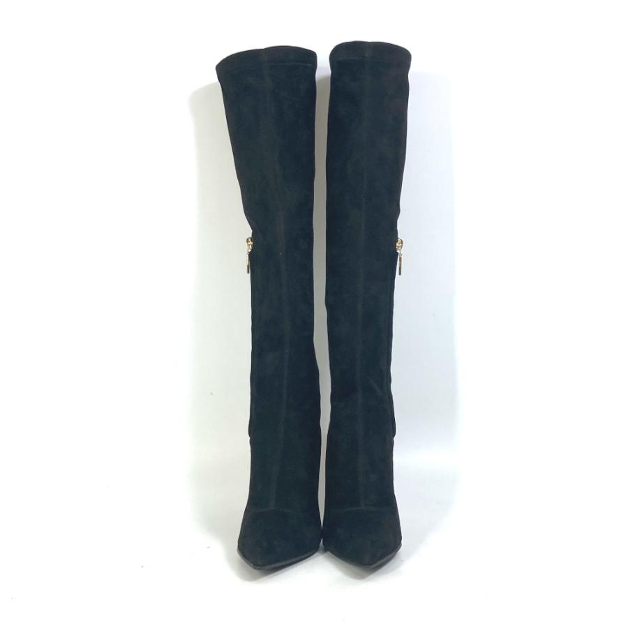 DOLCE&GABBANA ドルチェアンドガッバーナ ロング 靴 ブーツ スエード ブラック レディース【中古】新品同様 |  | 01