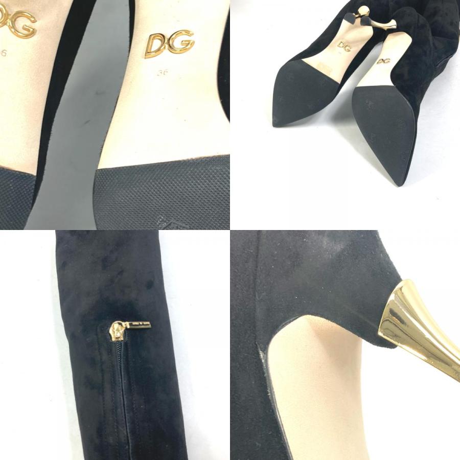 DOLCE&GABBANA ドルチェアンドガッバーナ ロング 靴 ブーツ スエード ブラック レディース【中古】新品同様 |  | 08