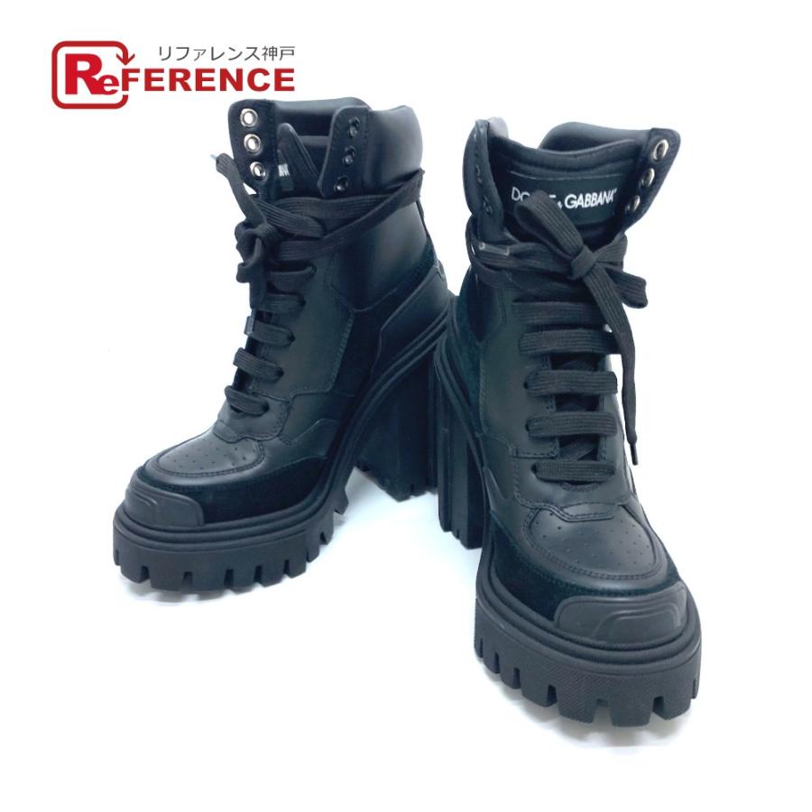 新品同様 DOLCE&GABBANA ドルチェアンドガッバーナ DG-84 トレッキング ブーツ 靴 ブーツ ブラック レディース【中古】 | 
